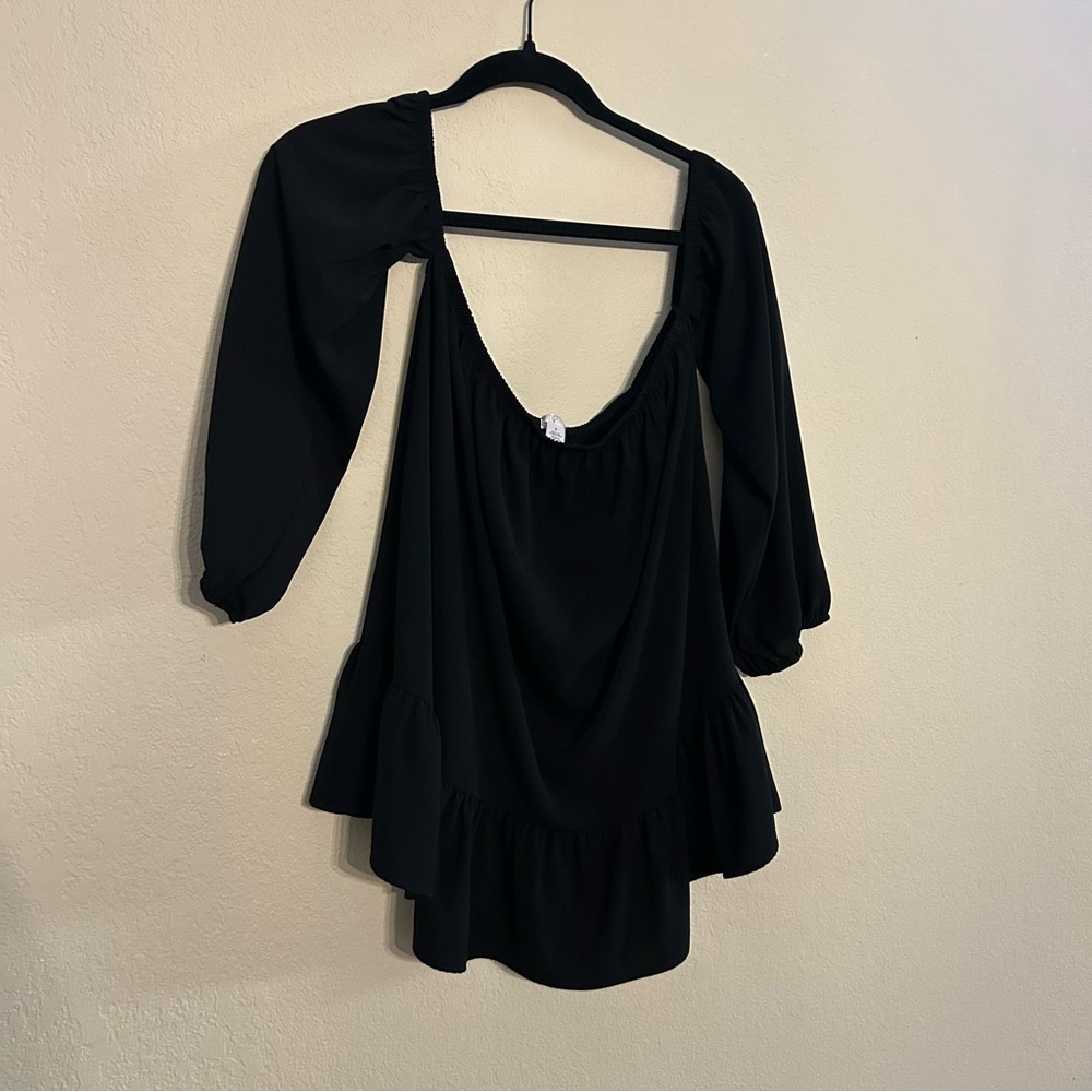 BP Black Off The Shoulder Long Sleeve Top